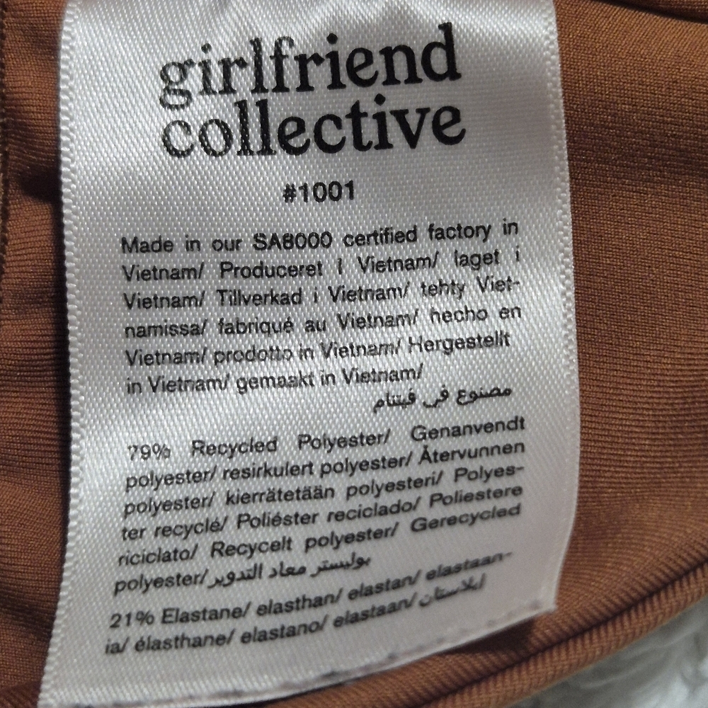 Girlfriend Collective Women's Sports Bra in Rust...topanga Halter Bra..size:S - Picture 8 of 10
